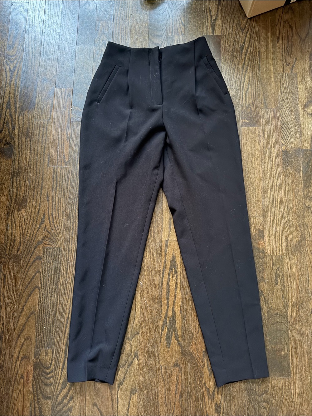 Zara Black High-Waist Tapered Trousers